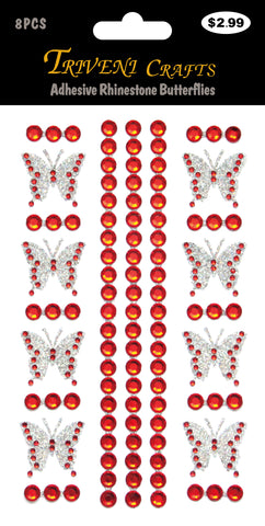 Adhesive Rhinestone Butterflies