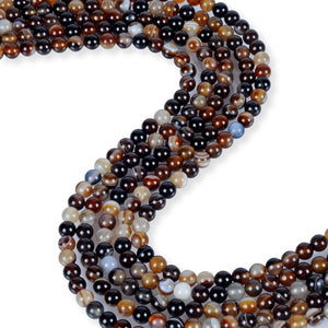 Natural Coffee Agate Beads, 6 mm Smooth Agate Beads, Coffee Agate Round Shape Beads
