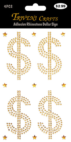 Adhesive Rhinestone Dollar Sign