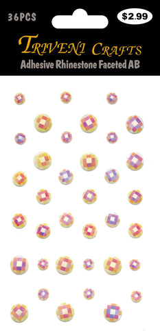 Adhesive Rhinestone Faceted AB - Iridescent