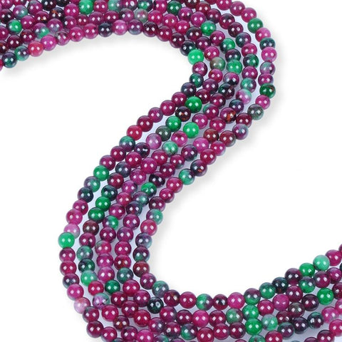 Natural Ruby Zoisite Beads, Ruby Zoisite Round Shape Beads, Zoisite 4 mm Stone Beads