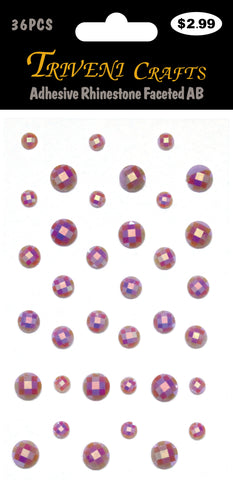 Adhesive Rhinestone Faceted AB - Lavender