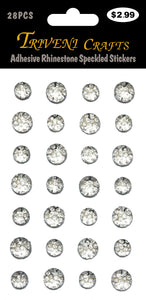 Adhesive Rhinestone Speckled Stickers - Clear