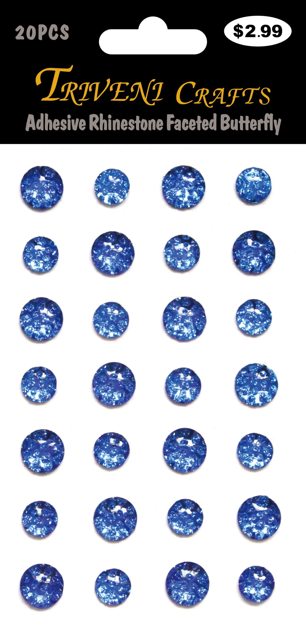 Adhesive Rhinestone Speckled Stickers - Navy