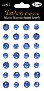 Adhesive Rhinestone Speckled Stickers - Navy