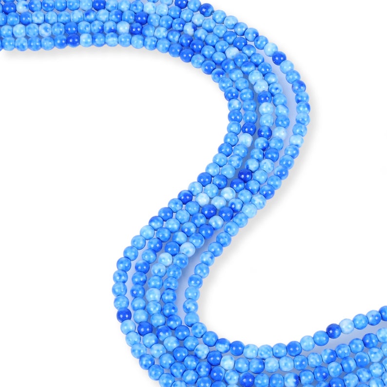 Natural Blue Rain Jasper Beads, Jasper Round Shape Beads, 4 mm Jasper Beads