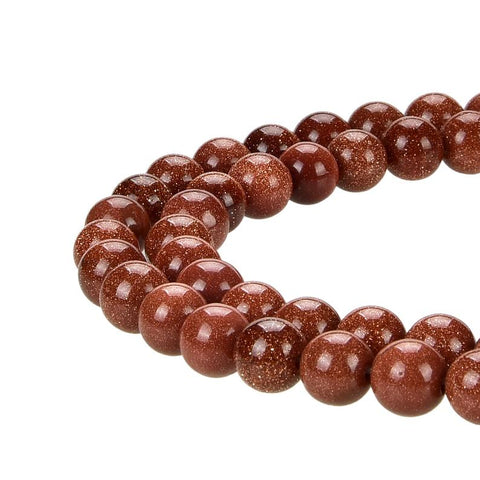 Natural Gold Stone Sunsitara Beads, Sunsitare Round 6 mm Smooth Beads