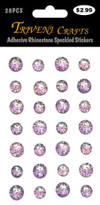 Adhesive Rhinestone Speckled AB Stickers - Lavender