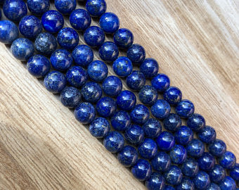 Natural Lapis Lazuli Smooth Beads, Lapis 8 mm, 10 mm Round Shape Beads