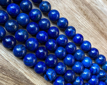 Natural Lapis Lazuli Smooth Beads, Lapis 8 mm, 10 mm Round Shape Beads