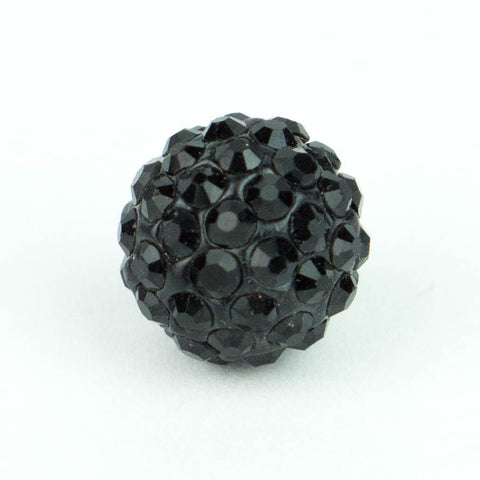 Crystal Pave Beads 12 mm Jet