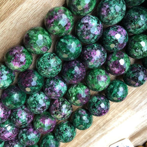 Natural Ruby Zoisite Smooth Beads, Ruby Zoisite 14 mm Round Shape Beads