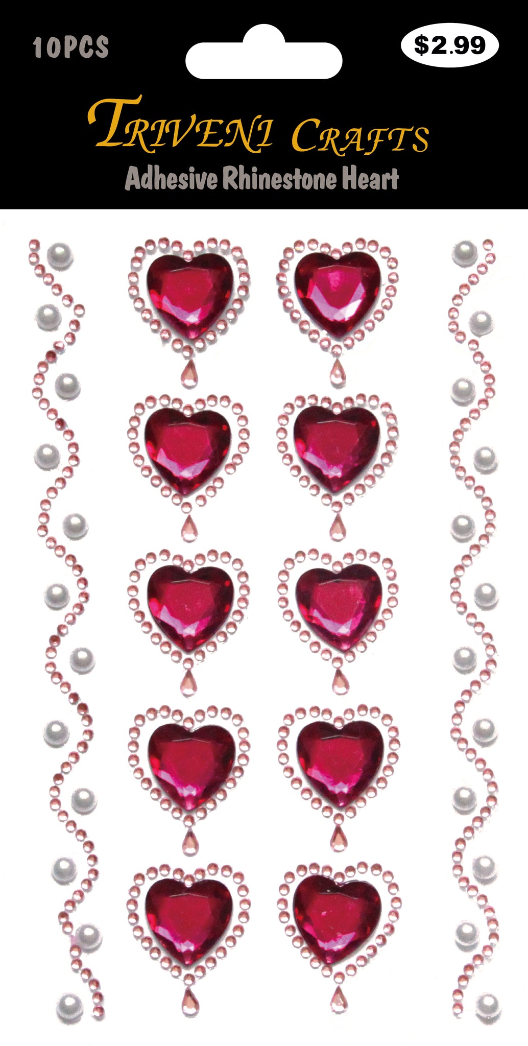 Adhesive Rhinestone Heart # 804