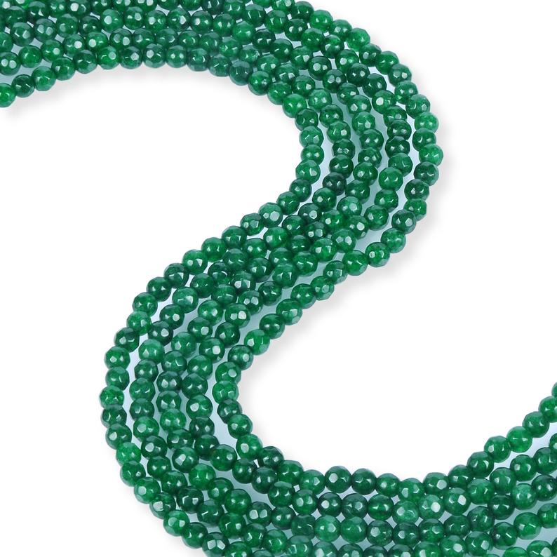 Natural Emerald Jade Beads, Jade 4 mm Beads, Emerald Jade Round Beads