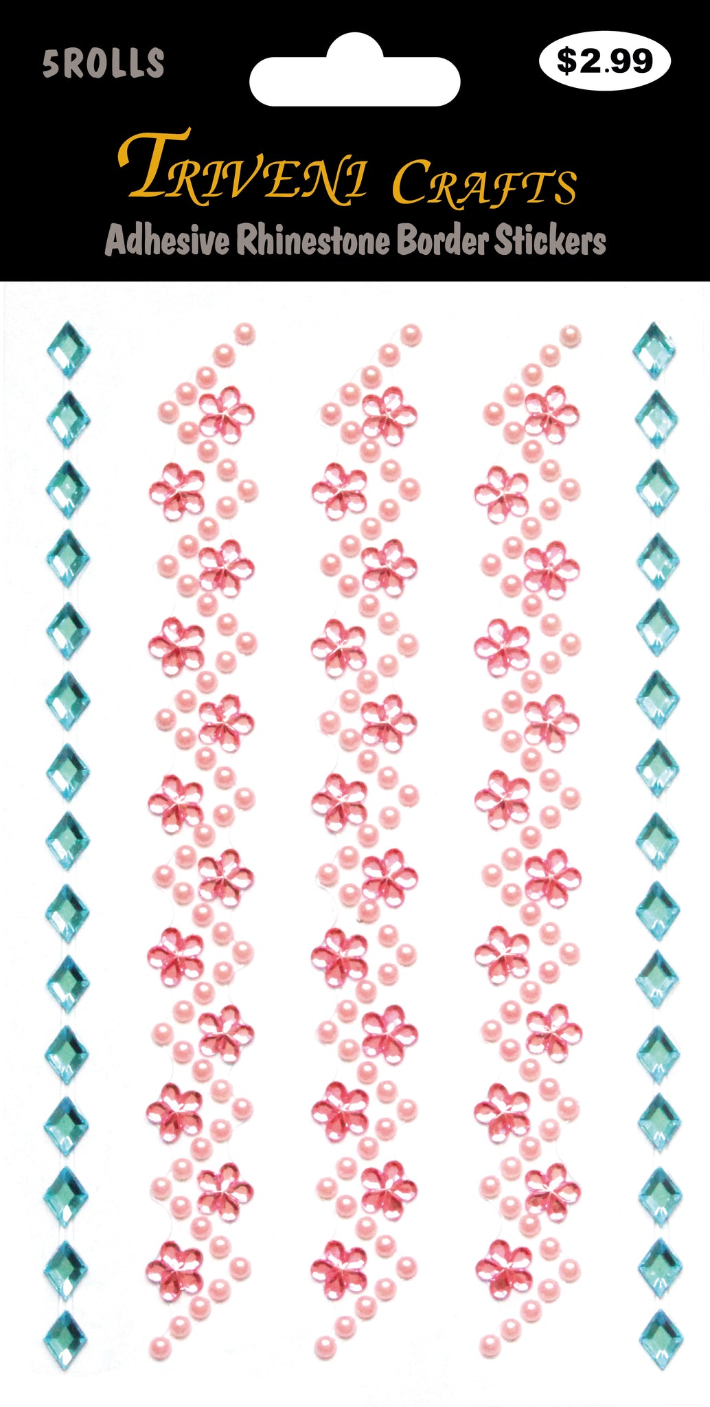 Adhesive Rhinestone Border Stickers # 815