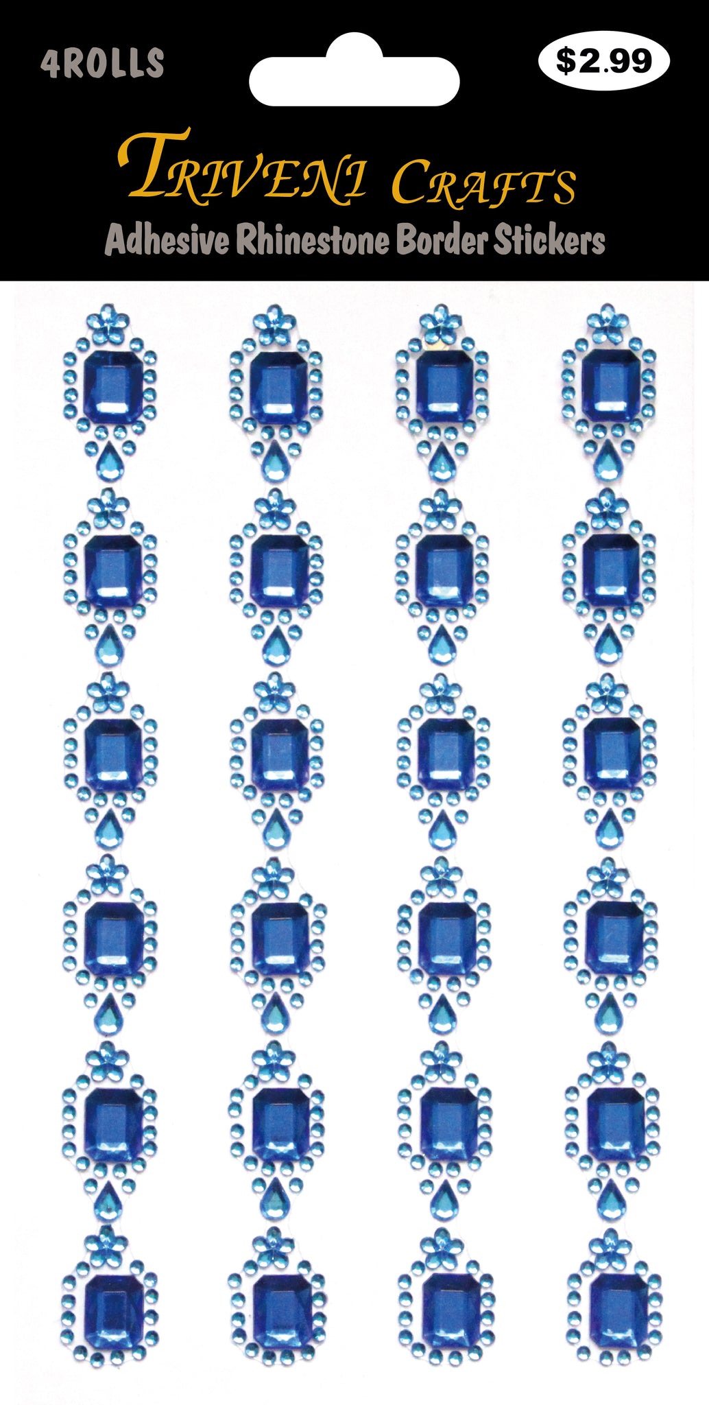 Adhesive Rhinestone Border Stickers # 816