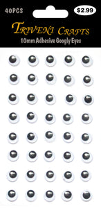 10mm Adhesive Googly Eyes