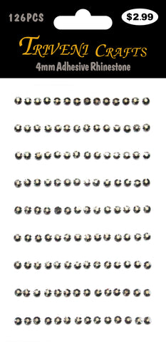 4 mm Adhesive Rhinestone - Silver