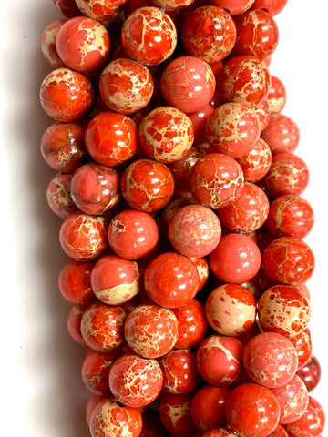 Natural Orange Imperial Jasper Beads / Faceted Round Shape Beads / Healing Energy Stone Beads / 8mm 2 Strand Gemstone Beads