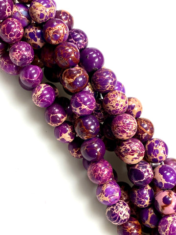 Natural Purple Jasper Beads / Faceted Round Shape Beads / Healing Energy Stone Beads / 8mm 2 Strand Gemstone Beads