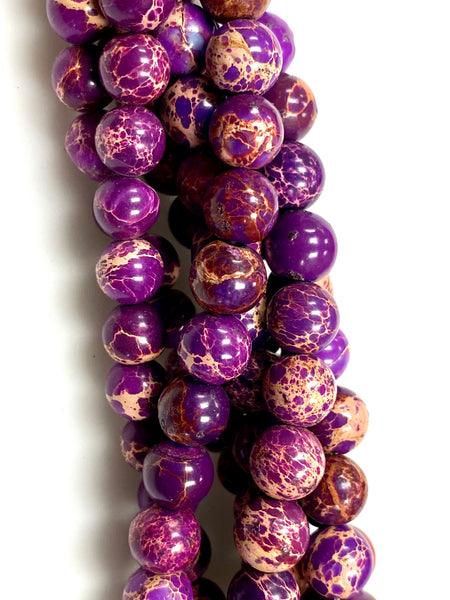 Natural Purple Jasper Beads / Faceted Round Shape Beads / Healing Energy Stone Beads / 8mm 2 Strand Gemstone Beads