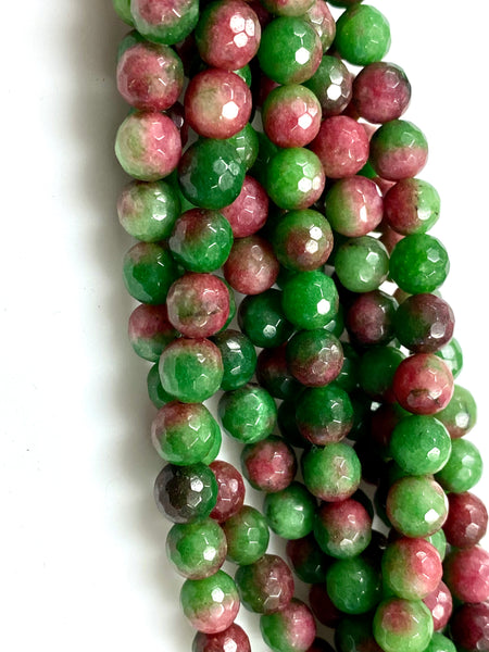 Natural Bubble Gum Agate Beads / Faceted Round Shape Beads / Healing Energy Stone Beads / 8mm 2 Strand Gemstone Beads
