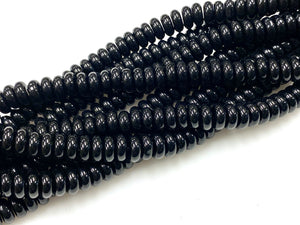 Natural Black Onyx Beads / Faceted Rondelle Shape Beads / Healing Energy Stone Beads / 8mm 2 Strand Gemstone Beads