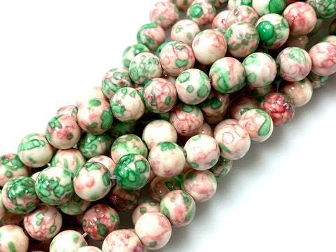 Natural Rain Jasper Beads / Faceted Round Shape Beads / Healing Energy Stone Beads / 8mm 2 Strand Gemstone Beads