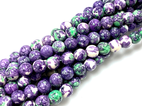 Natural Purple Rain Jasper Beads / Faceted Round Shape Beads / Healing Energy Stone Beads / 8mm 2 Strand Gemstone Beads
