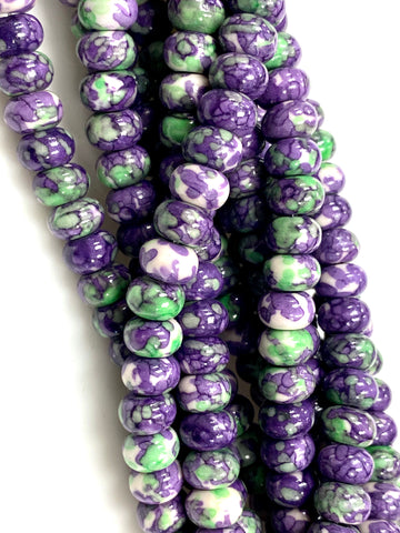 Natural Rain Jasper Beads / Faceted Rondelle Shape Beads / Healing Energy Stone Beads / 8mm 2 Strand Gemstone Beads