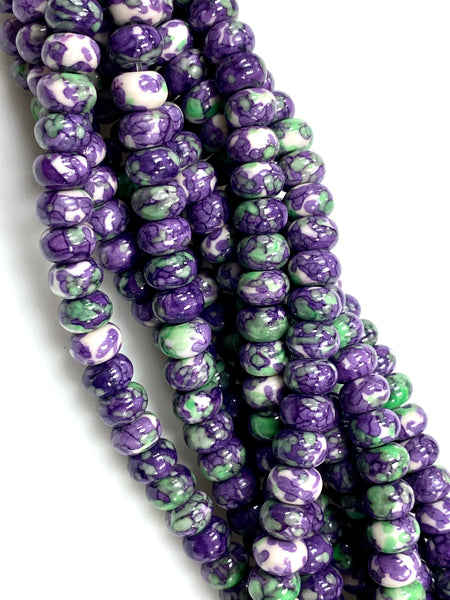Natural Rain Jasper Beads / Faceted Rondelle Shape Beads / Healing Energy Stone Beads / 8mm 2 Strand Gemstone Beads