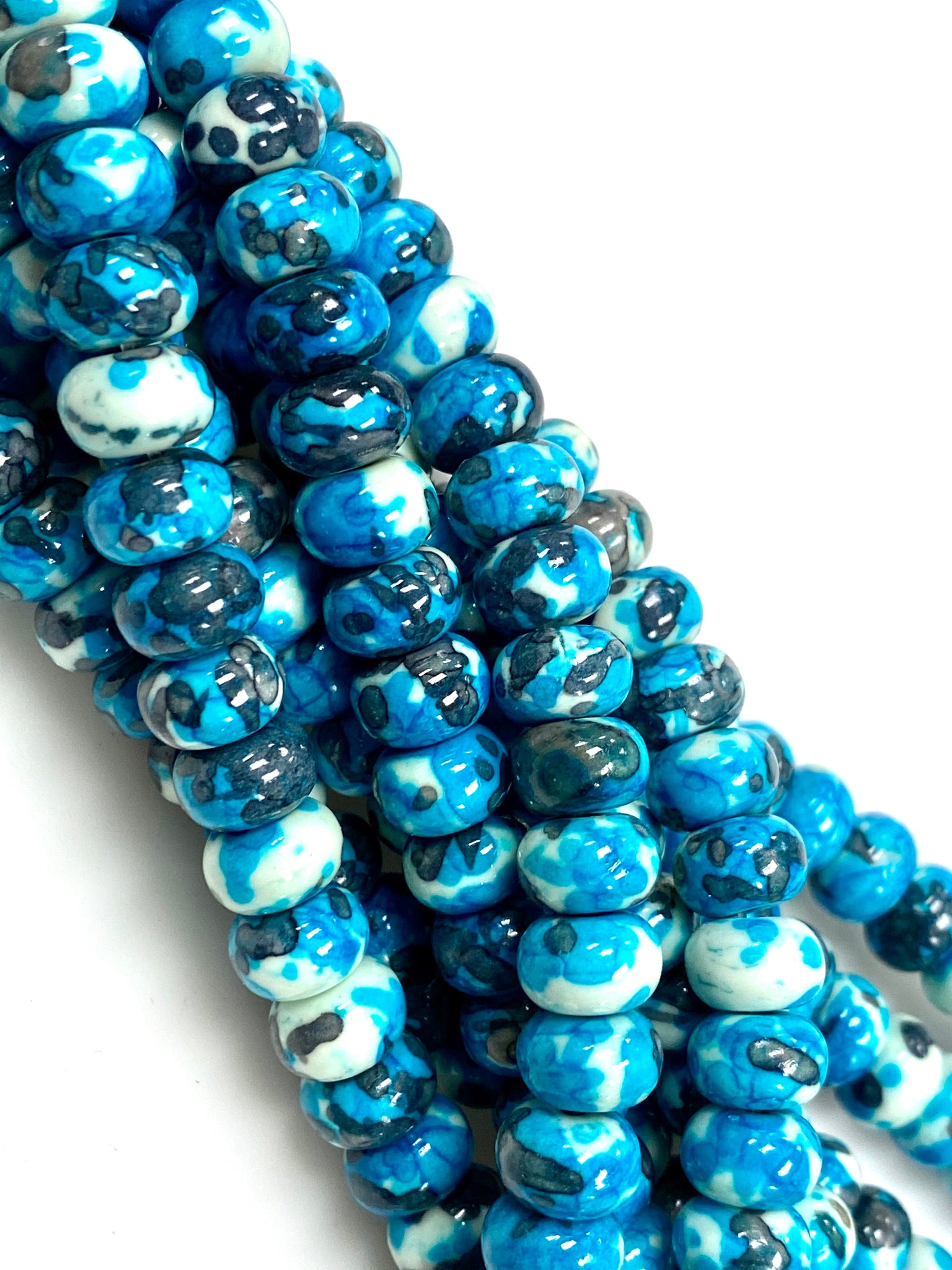 Natural Rain Jasper Beads / Faceted Rondelle Shape Beads / Healing Energy Stone Beads / 8mm 2 Strand Gemstone Beads