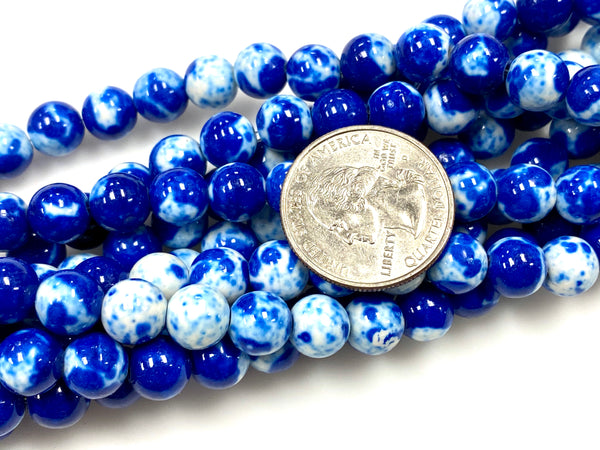 Natural Blue Rain Jasper Beads / Faceted Round Shape Beads / Healing Energy Stone Beads / 8mm 2 Strand Gemstone Beads