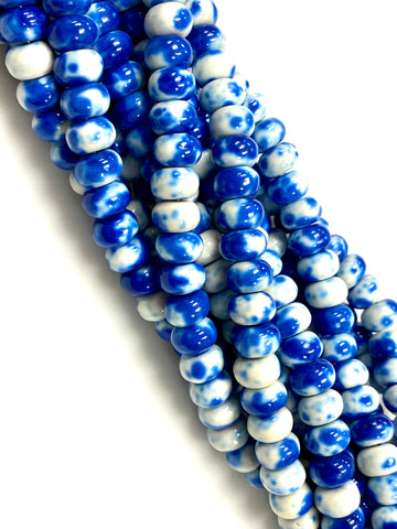 Natural Blue Rain Jasper Beads / Faceted Rondelle Shape Beads / Healing Energy Stone Beads / 8mm 2 Strand Gemstone Beads