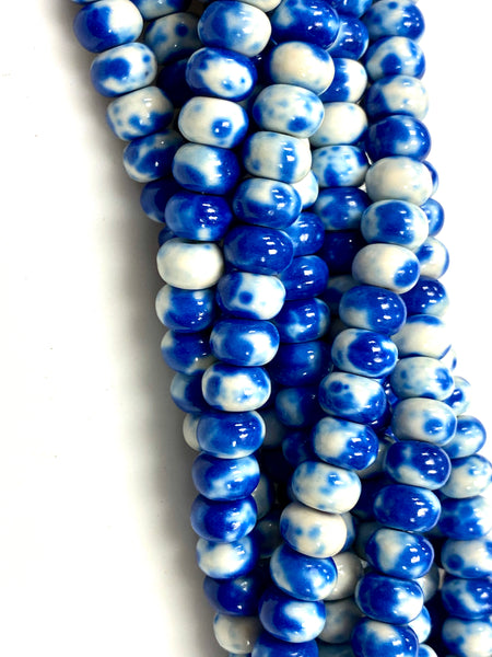 Natural Blue Rain Jasper Beads / Faceted Rondelle Shape Beads / Healing Energy Stone Beads / 8mm 2 Strand Gemstone Beads