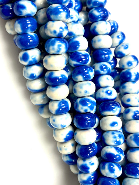 Natural Blue Rain Jasper Beads / Faceted Rondelle Shape Beads / Healing Energy Stone Beads / 8mm 2 Strand Gemstone Beads