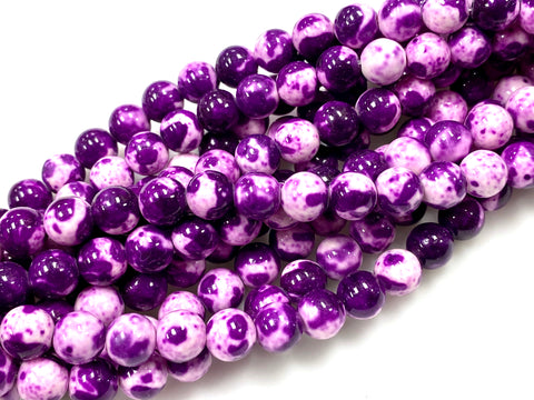 Natural Purple Rain Jasper Beads / Faceted Round Shape Beads / Healing Energy Stone Beads / 8mm 2 Strand Gemstone Beads