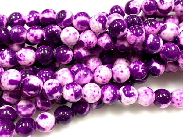 Natural Purple Rain Jasper Beads / Faceted Round Shape Beads / Healing Energy Stone Beads / 8mm 2 Strand Gemstone Beads