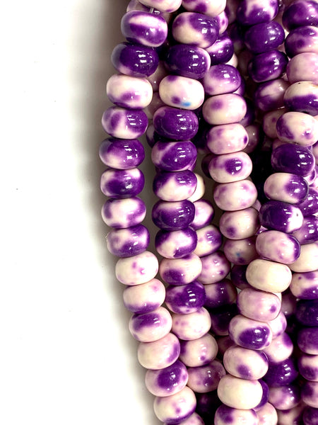 Natural Purple Rain Jasper Beads / Faceted Rondelle Shape Beads / Healing Energy Stone Beads / 8mm 2 Strand Gemstone Beads