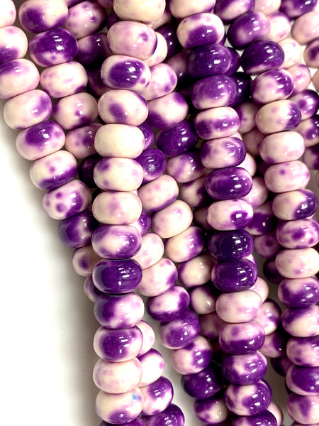 Natural Purple Rain Jasper Beads / Faceted Rondelle Shape Beads / Healing Energy Stone Beads / 8mm 2 Strand Gemstone Beads