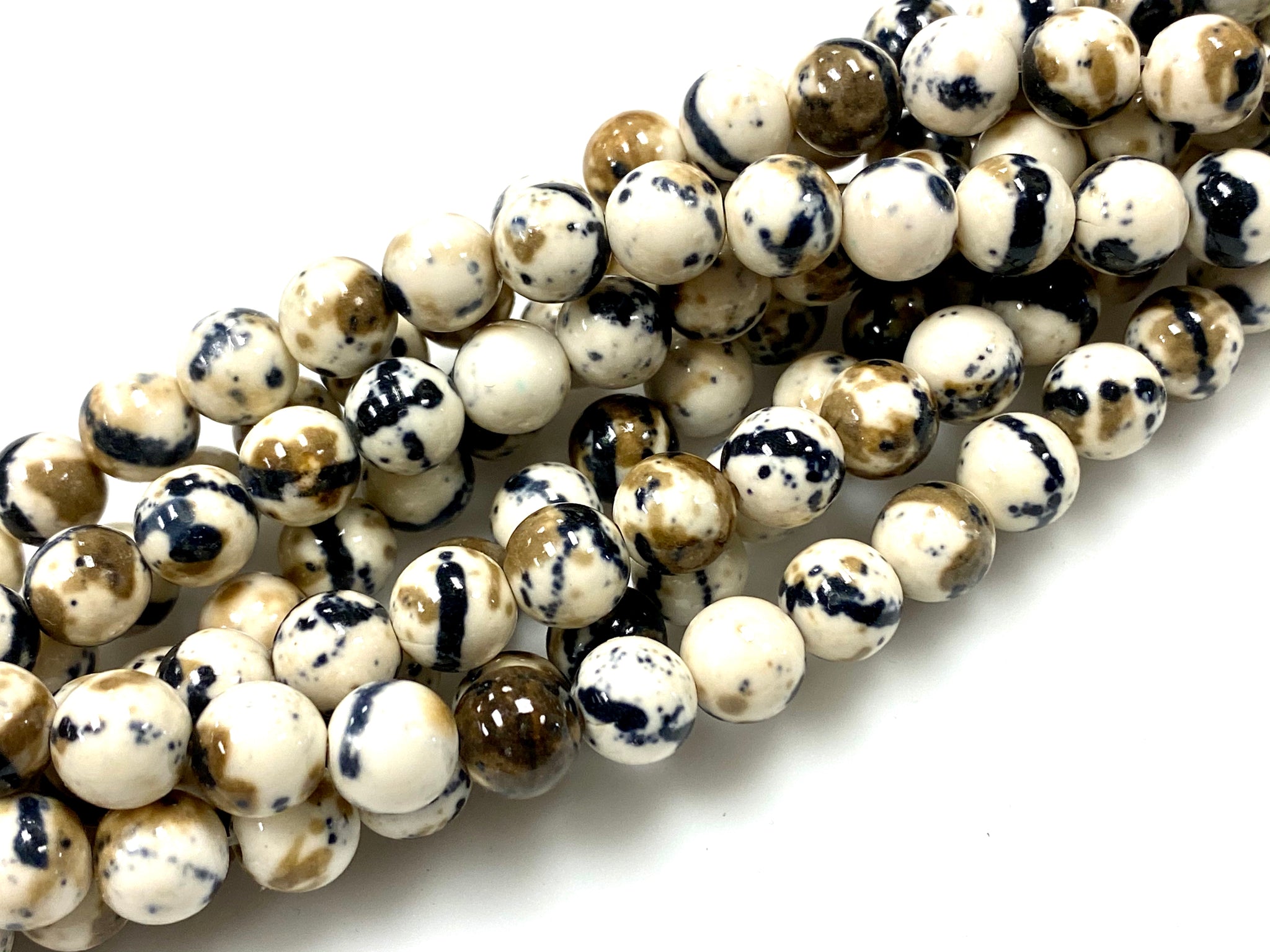 Natural Beige Rain Jasper Beads / Faceted Round Shape Beads / Healing Energy Stone Beads / 8mm 2 Strand Gemstone Beads