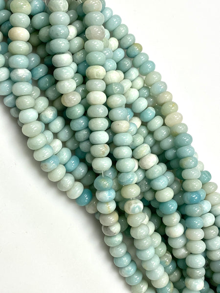 Natural Amazonite Beads / Faceted Rondelle Shape Beads / Healing Energy Stone Beads / 8mm 2 Strand Gemstone Beads