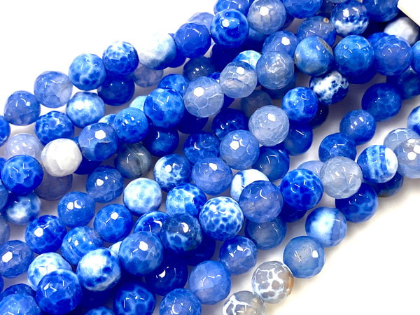 Natural Rain Jasper Beads / Faceted Round Shape Beads / Healing Energy Stone Beads / 8mm 2 Strand Gemstone Beads