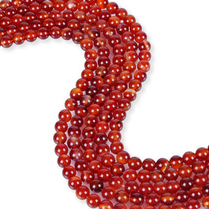 Natural Carnelian Beads, 6 mm Smooth Carnelian Beads, Round Shape Beads
