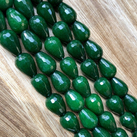 Natural Emeralds Jade Smooth Beads, Emerald Jade 12x16 mm Drops Shape Beads