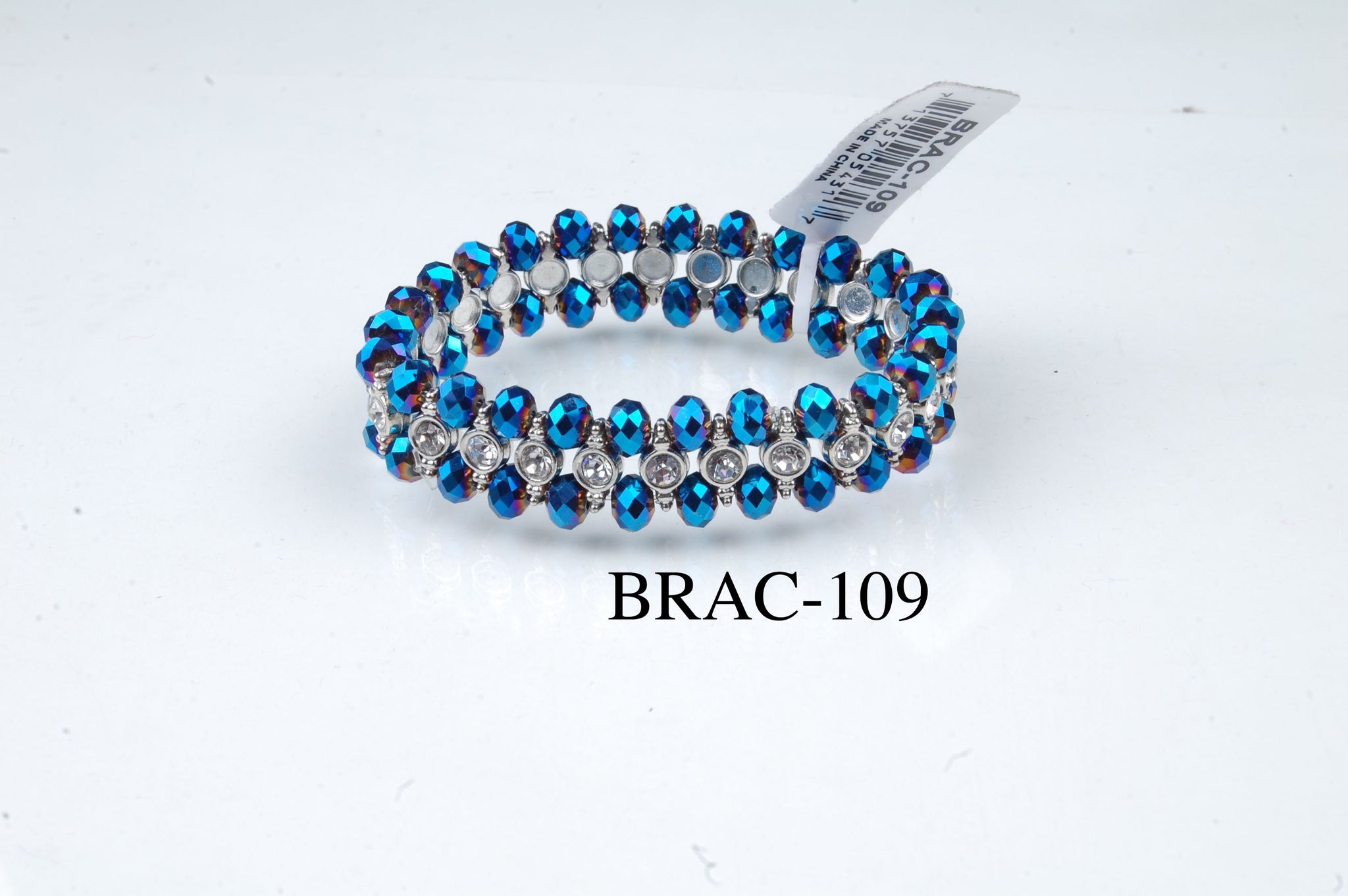 BRAC-109: Crystal 2 Line Stud Bracelet