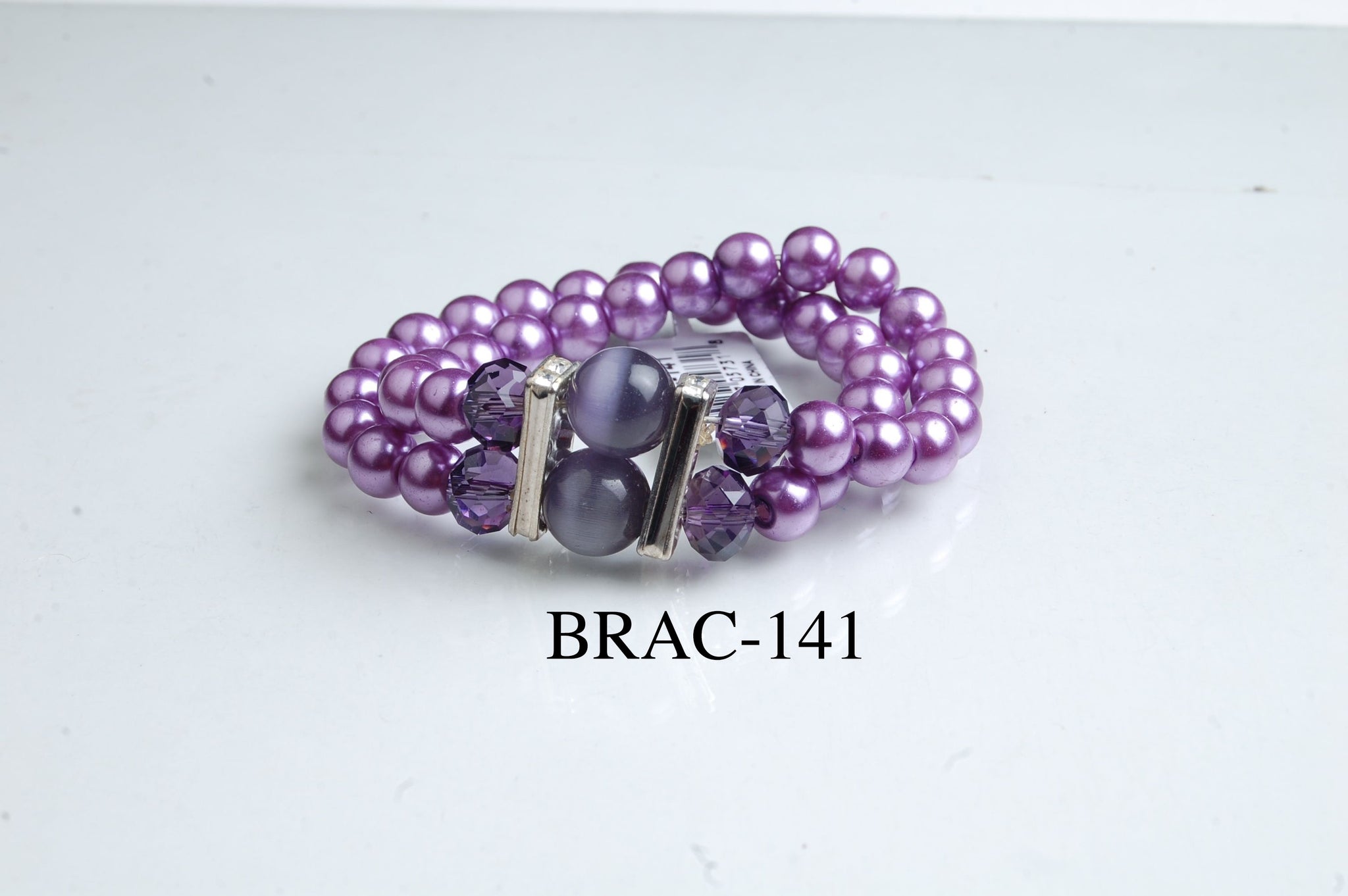 BRAC-141: Glass Pearl Cat Eye Bracelet
