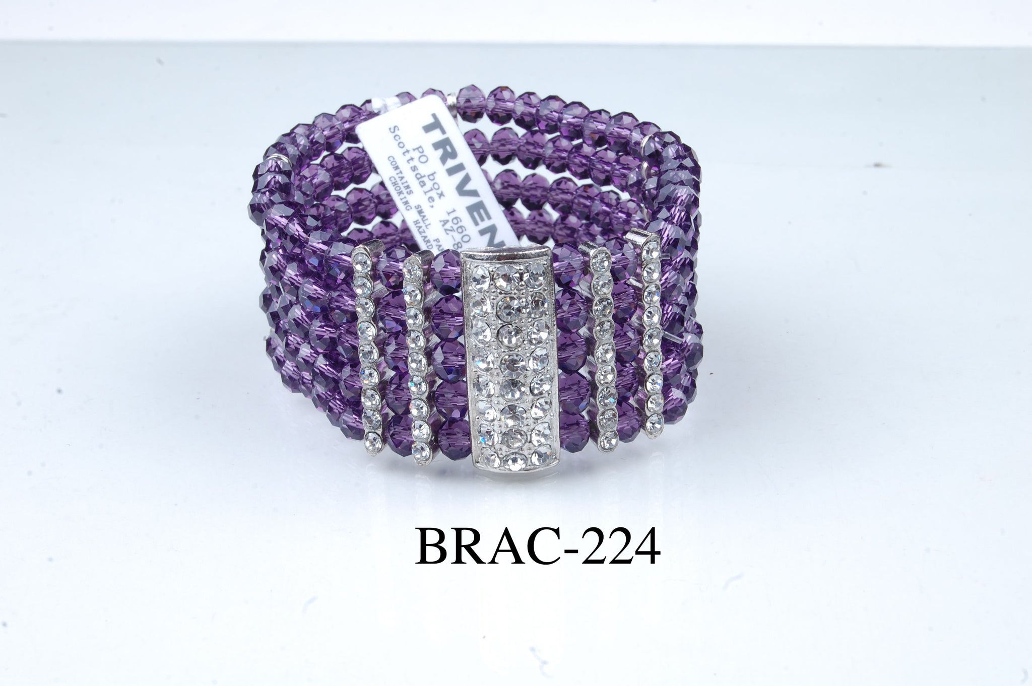 BRAC-224: Crystal 5 Line Diamond Bar Bracelet