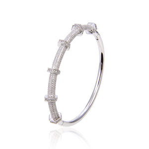 Silver Plated Cubic Zirconia Bracelet, CZ Zircon Stone Bracelet