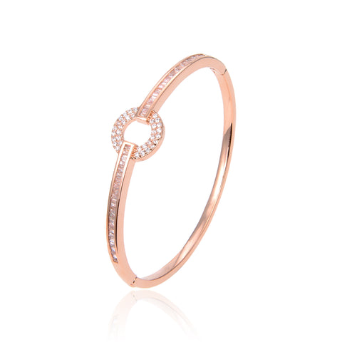 Rose Gold Plated CZ Cubic Zirconia Bracelet, Rose Gold Zircon Bracelet